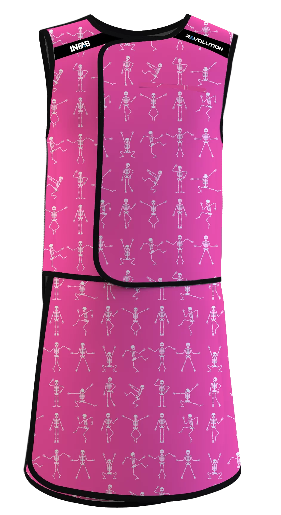 Dancing Skeletons Pink on apron