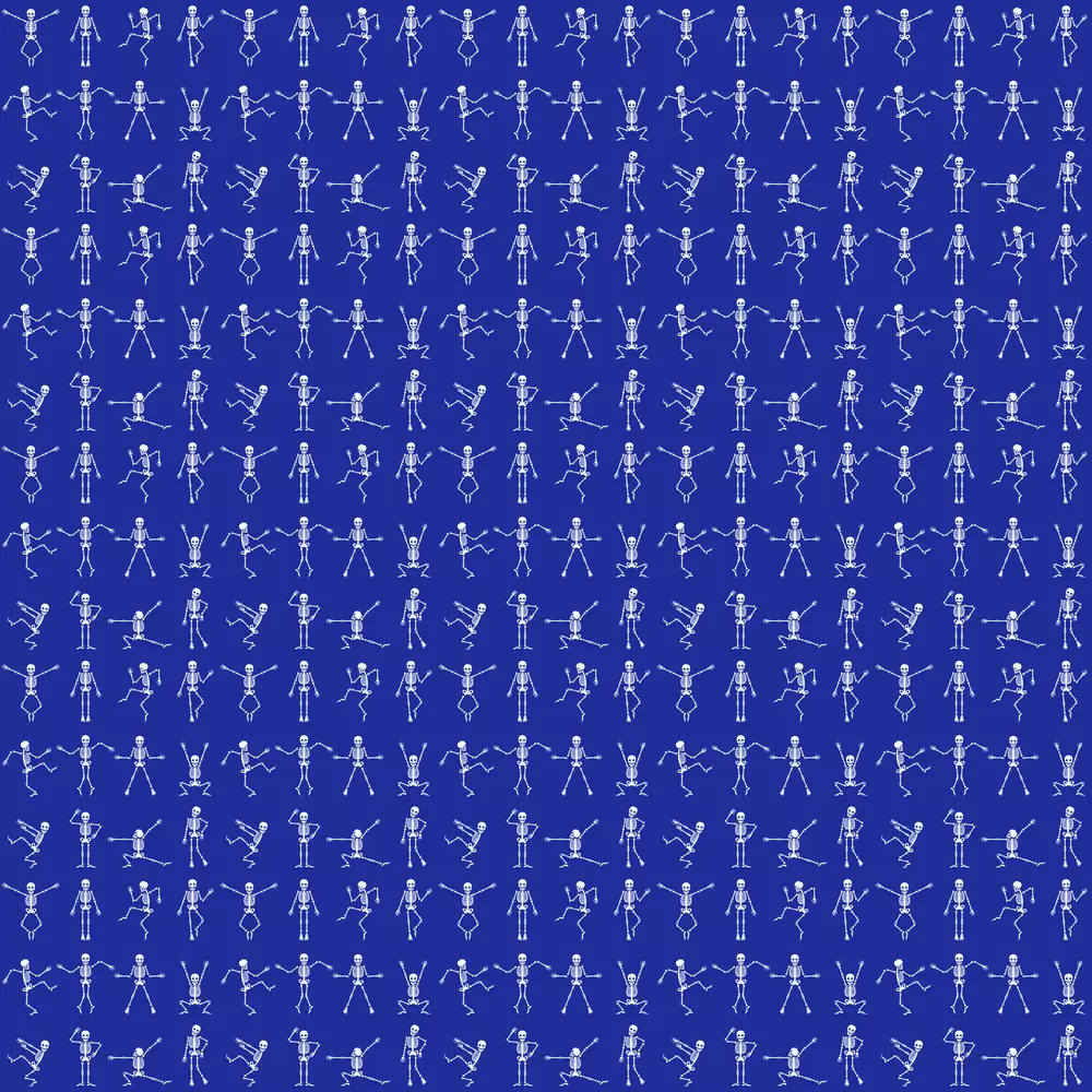 Dancing Skeletons Blue