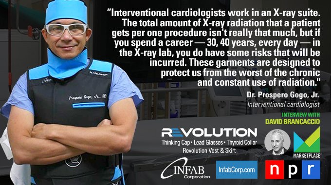 Interventional Radiologist Interviewed on Marketplace wearing Infab Revolution